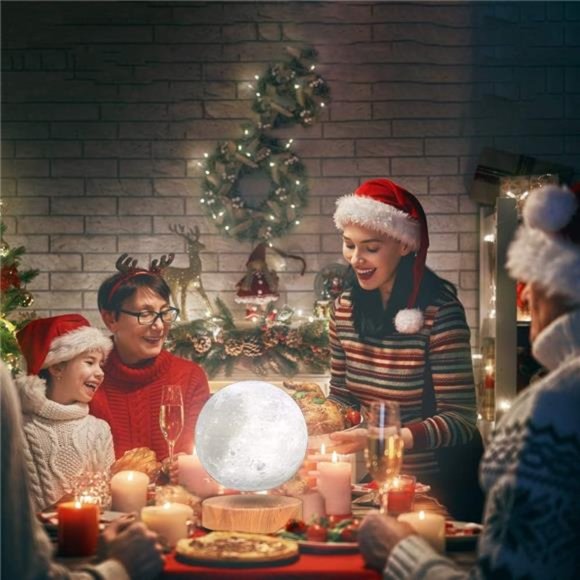 Levitating Moon Lamp,Floating & Spinning in Air Freely with 3D Printing LED Moon - Picture 3 of 6